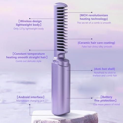 🌟 Rechargeable Hot Comb Hair Straightener💇♀️🔥