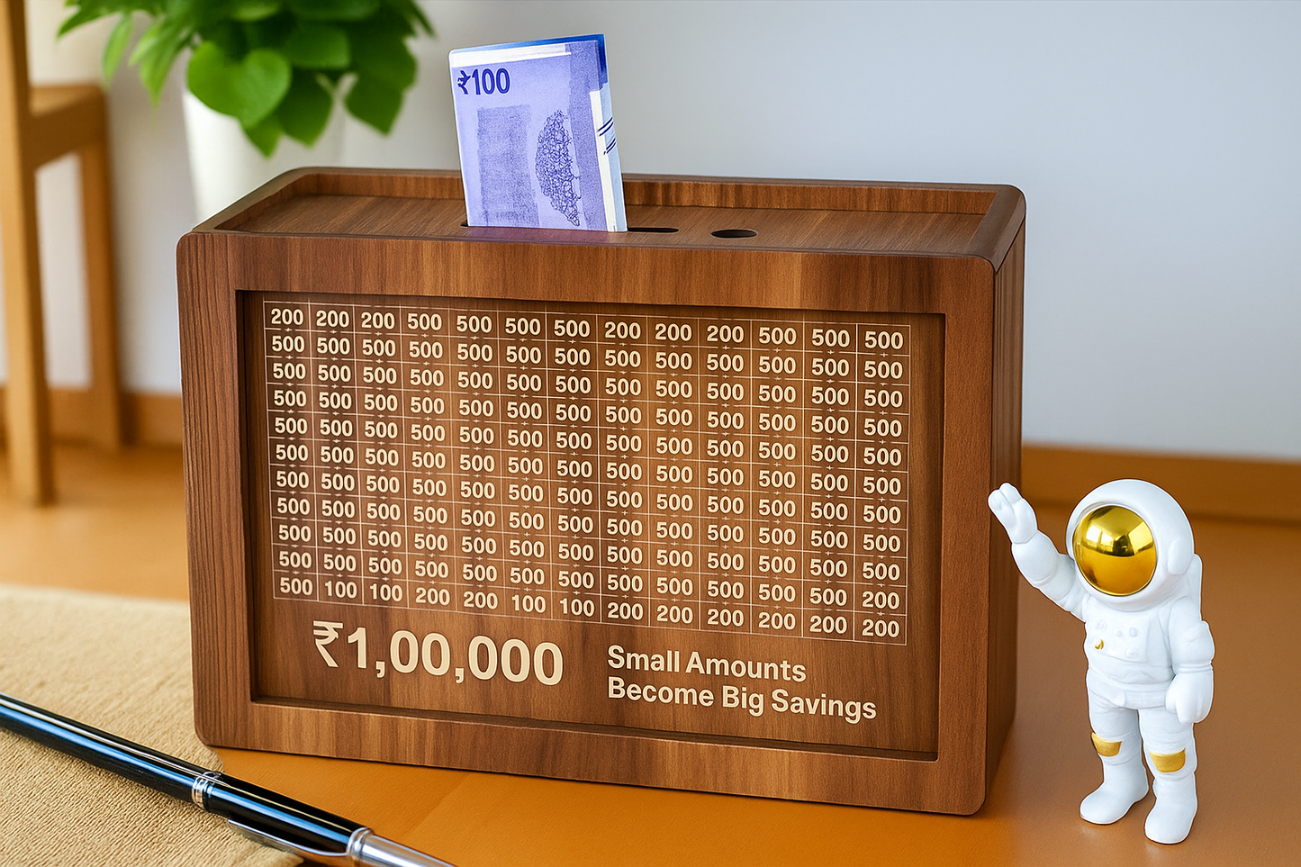Wooden Savings Challenge piggy bank 💰✨