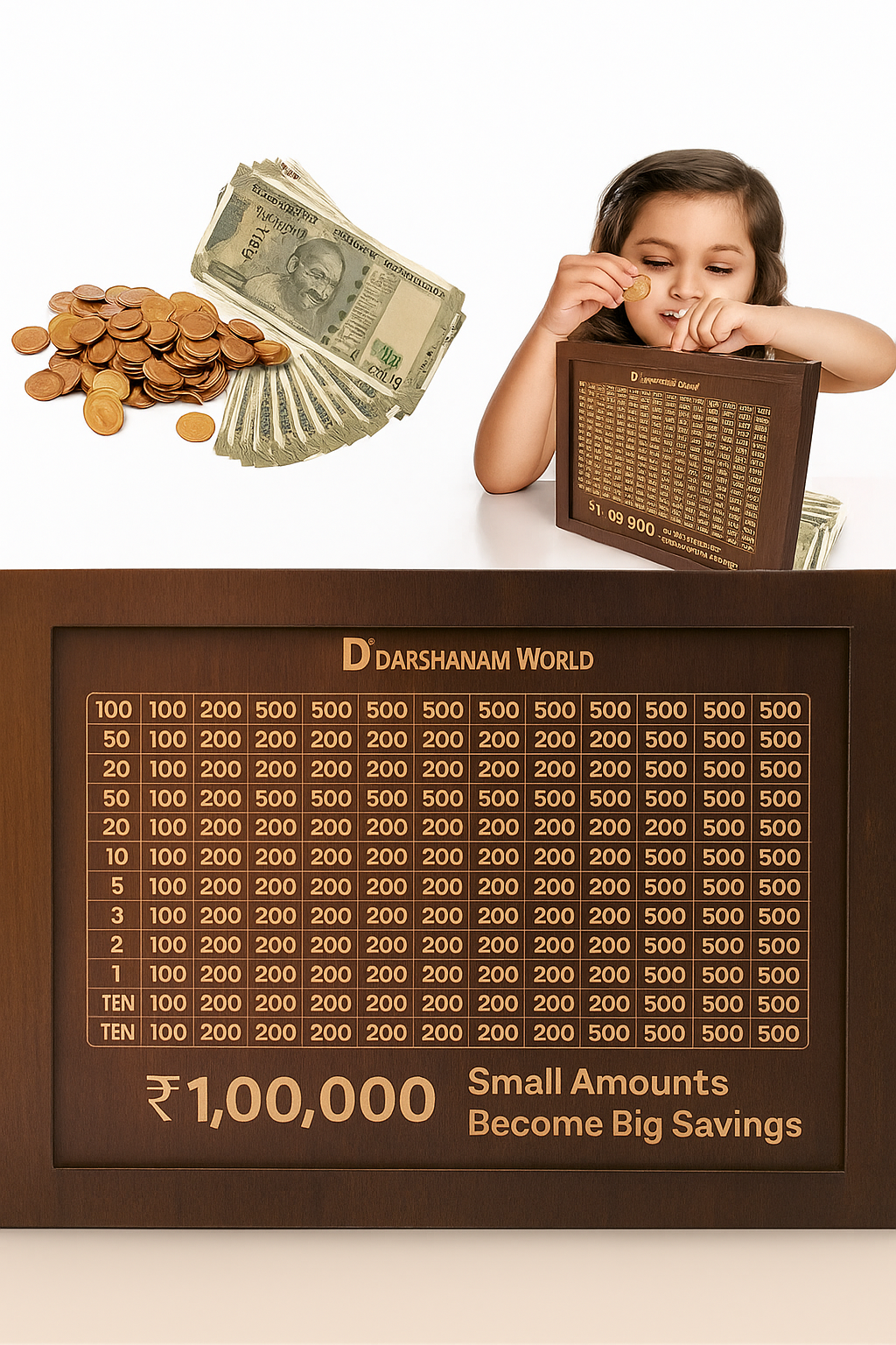 Wooden Savings Challenge piggy bank 💰✨