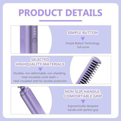 🌟 Rechargeable Hot Comb Hair Straightener💇‍♀️🔥