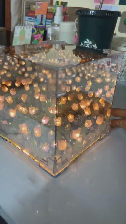 Tulip Cube Mirror Lamp✨